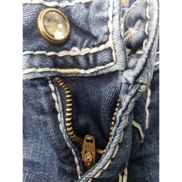 Rock Revival Women’s Erin S400 Blue Denim Faded Skinny Leg Jeans Size 27 - Picture 2 of 16